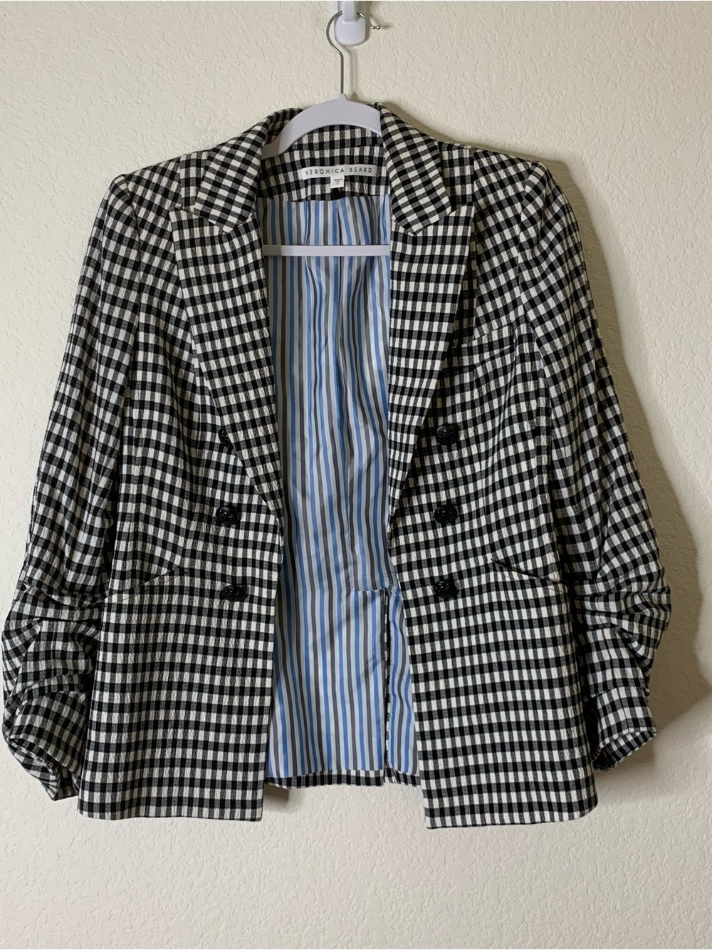 Veronica Beard Womens Plaid Caldwell Dickey Jacket Blazer 4